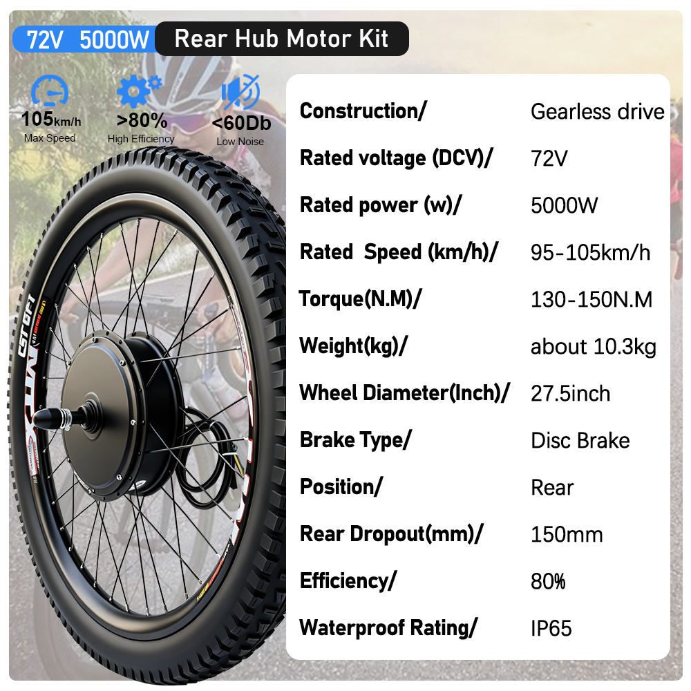 MTX Elektrofahrrad-Umbausatz 7 – 5000W Hub Motor Kit 72V Bewertung und Preis
